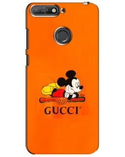 Чехол для Huawei Y6 Prime 2018 с картинкой «Микки Маус Gucci — оранж»