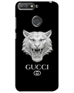 Чехол для Huawei Y6 Prime 2018 с картинкой «Gucci — серебряный лев»