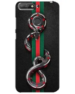 Чехол для Huawei Y6 Prime 2018 с картинкой «Gucci — змея на полосе»