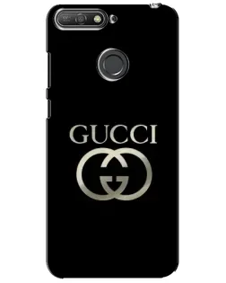 Чехол для Huawei Y6 Prime 2018 с картинкой «Gucci — золото на черном»