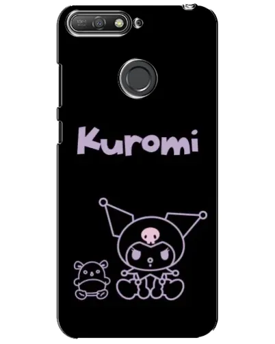 Чехол для Huawei Y6 Prime 2018 с картинкой «Kuromi — черный минимализм»