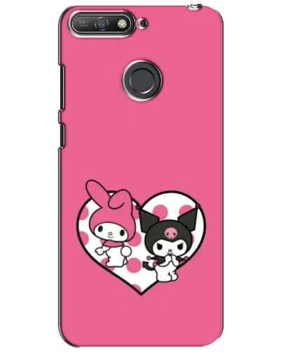 Чехол для Huawei Y6 Prime 2018 с картинкой «Kuromi и My Melody»