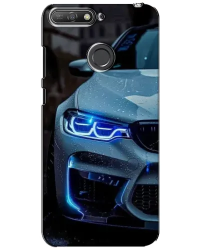 Чохол для Huawei Y6 Prime 2018 з картинкою «Погляд BMW з синіми фарами»
