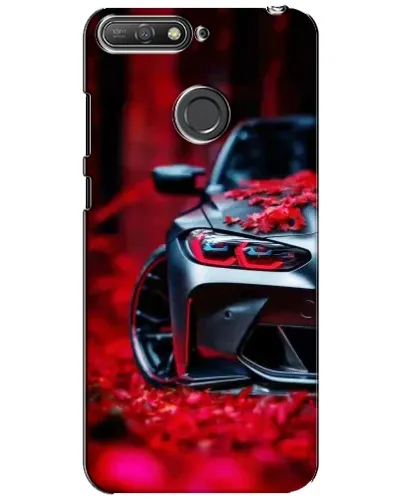 Чохол для Huawei Y6 Prime 2018 з картинкою «Спортивна BMW та квіти»