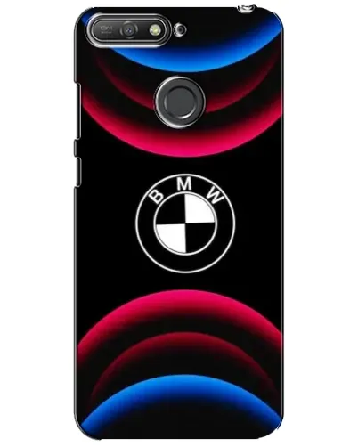 Чохол для Huawei Y6 Prime 2018 з картинкою «Логотип BMW та неонові дуги»