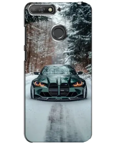 Чохол для Huawei Y6 Prime 2018 з картинкою «BMW у зимовому лісі»