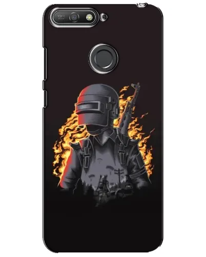 Чехол для Huawei Y6 Prime 2018 с картинкой «PUBG — огненный силуэт»