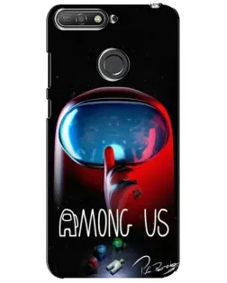 Чохол для Huawei Y6 Prime 2018 з картинкою «Червоний імпостер — макро»