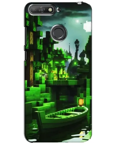 Чехол для Huawei Y6 Prime 2018 с картинкой «Minecraft лесной пейзаж»
