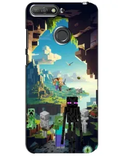 Чехол для Huawei Y6 Prime 2018 с картинкой «Эндермен в лесу»