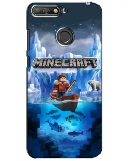 Чехол для Huawei Y6 Prime 2018 с картинкой «Minecraft ледяной мир»