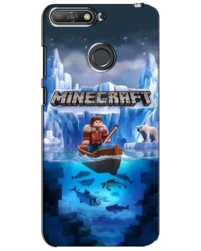 Чехол для Huawei Y6 Prime 2018 с картинкой «Minecraft ледяной мир»