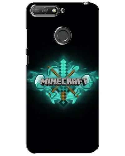 Чехол для Huawei Y6 Prime 2018 с картинкой «Minecraft Diamond лого»