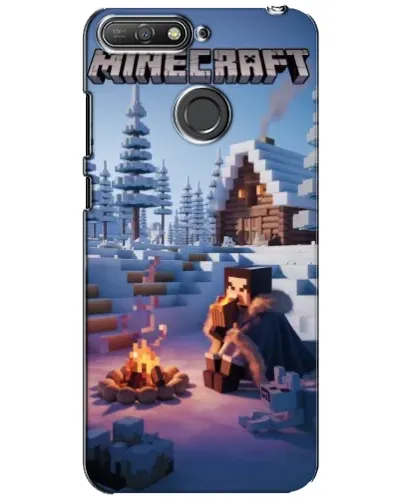Чехол для Huawei Y6 Prime 2018 с картинкой «Зимний Minecraft»