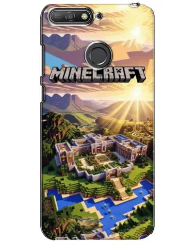 Чехол для Huawei Y6 Prime 2018 с картинкой «Minecraft панорама»