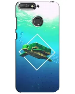 Чехол для Huawei Y6 Prime 2018 с картинкой «Черепаха Minecraft»
