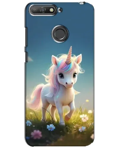 Чехол для Huawei Y6 Prime 2018 с картинкой «Единорог на поляне»