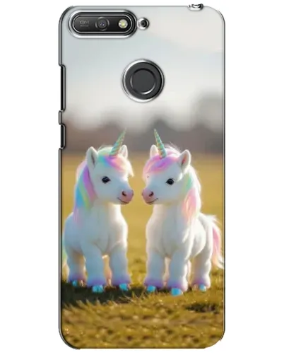 Чехол для Huawei Y6 Prime 2018 с картинкой «Пара единорогов»