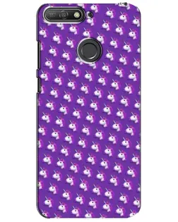 Чехол для Huawei Y6 Prime 2018 с картинкой «Единороги на фиолетовом»