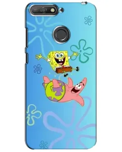 Чехол для Huawei Y6 Prime 2018 с картинкой «Спанч Боб и Патрик»