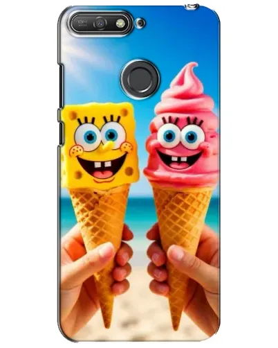 Чехол для Huawei Y6 Prime 2018 с картинкой «Спанч Боб мороженое» Чехол для Huawei Y6 Prime 2018 с картинкой «Спанч Боб мороженое»