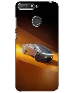 Чехол для Huawei Y6 Prime 2018 с картинкой «Cybertruck в пустыне»
