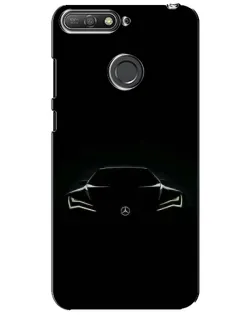 Чехол для Huawei Y6 Prime 2018 с картинкой «Mercedes — силуэт авто» Чехол для Huawei Y6 Prime 2018 с картинкой «Mercedes — силуэт авто»