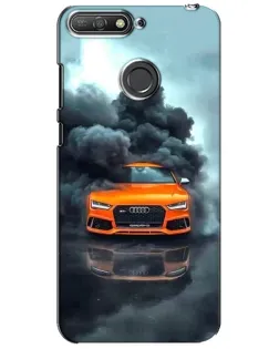 Чехол для Huawei Y6 Prime 2018 с картинкой «Audi в облаках дыма»