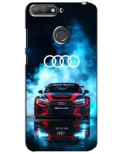 Чехол для Huawei Y6 Prime 2018 с картинкой «Audi Sport — неон»