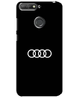 Чехол для Huawei Y6 Prime 2018 с картинкой «Audi White Logo»