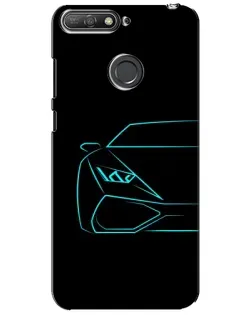Чохол для Huawei Y6 Prime 2018 з картинкою «Блакитний силует Lamborghini» Чохол для Huawei Y6 Prime 2018 з картинкою «Блакитний силует Lamborghini»