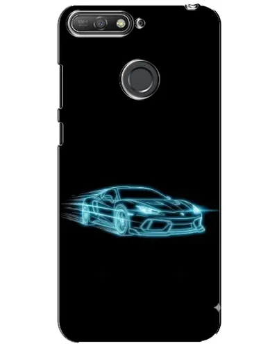 Чохол для Huawei Y6 Prime 2018 з картинкою «Неоновий контур Lamborghini»
