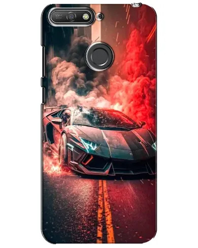 Чохол для Huawei Y6 Prime 2018 з картинкою «Lamborghini червоний дим»