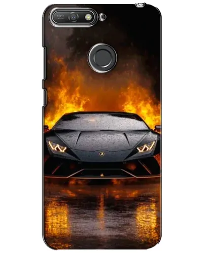 Чохол для Huawei Y6 Prime 2018 з картинкою «Lamborghini у вогні»