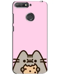Чехол для Huawei Y6 Prime 2018 с картинкой «Pusheen и печенье»