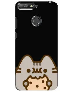 Чехол для Huawei Y6 Prime 2018 с картинкой «Пушин на черном»