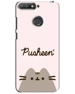 Чехол для Huawei Y6 Prime 2018 с картинкой «Pusheen логотип»