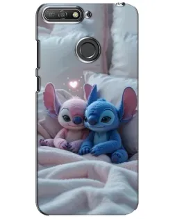 Чехол для Huawei Y6 Prime 2018 с картинкой «Плюшевые Стич Ангел»