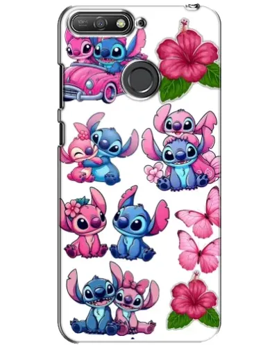 Чехол для Huawei Y6 Prime 2018 с картинкой «Стикеры Stitch и Angel»