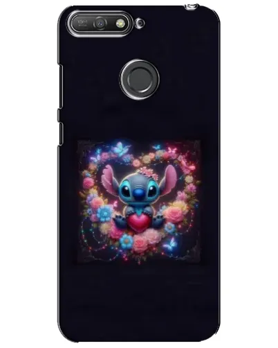 Чехол для Huawei Y6 Prime 2018 с картинкой «Stitch в цветах»