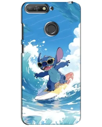 Чехол для Huawei Y6 Prime 2018 с картинкой «Стич на волне»