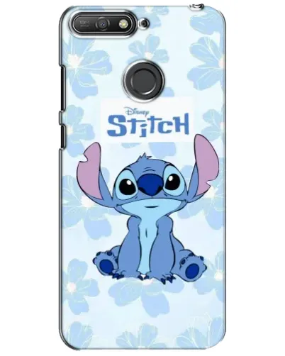 Чехол для Huawei Y6 Prime 2018 с картинкой «Stitch среди цветов»