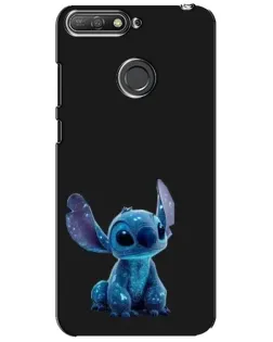 Чехол для Huawei Y6 Prime 2018 с картинкой «Стич на черном»