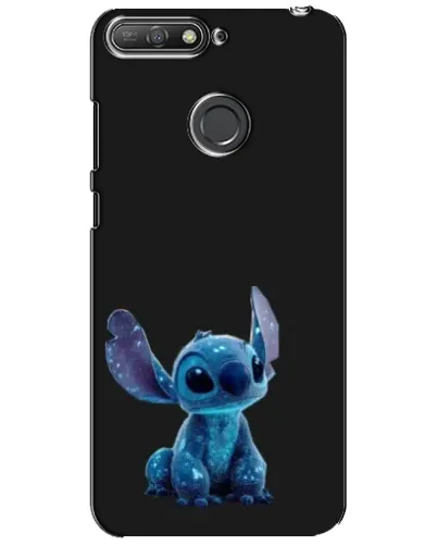 Чехол для Huawei Y6 Prime 2018 с картинкой «Стич на черном»