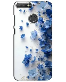 Чехол для Huawei Y6 Prime 2018 с картинкой «Голубой цветочный каскад»