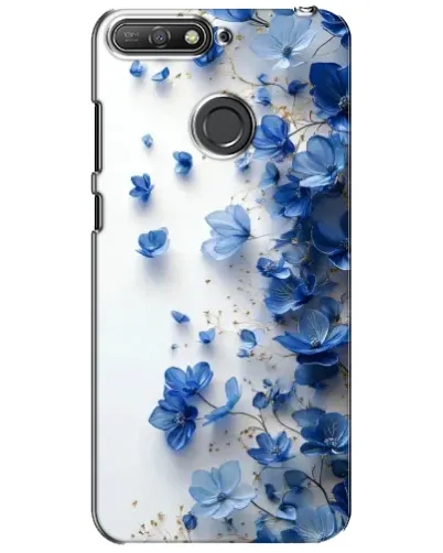 Чехол для Huawei Y6 Prime 2018 с картинкой «Голубой цветочный каскад»