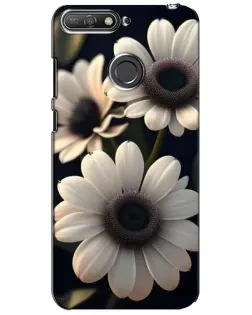 Чехол для Huawei Y6 Prime 2018 с картинкой «Белые маргаритки макро»