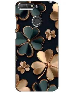 Чехол для Huawei Y6 Prime 2018 с картинкой «Клевер в золоте»