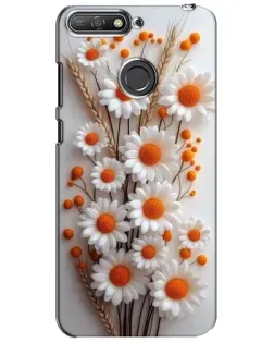 Чехол для Huawei Y6 Prime 2018 с картинкой «Белые сухоцветы»