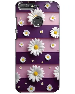 Чехол для Huawei Y6 Prime 2018 с картинкой «Ромашки на фиолетовом»